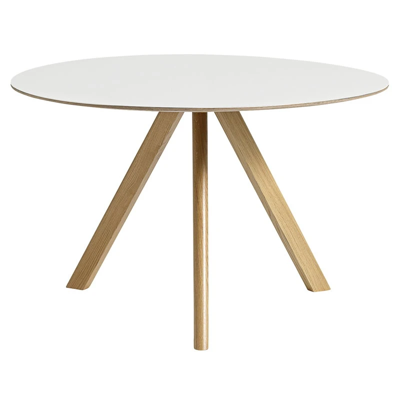 HAY Table Ronde CPH20, 120 cm, Chêne Laqué - Stratifié Blanc 1 HAY Table Ronde CPH20, 120 cm, Chêne Laqué - Stratifié Blanc