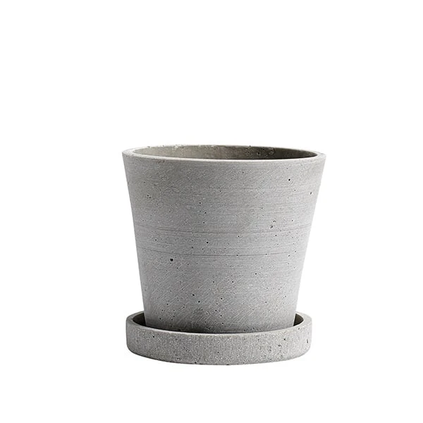 HAY Pot De Fleurs Et Soucoupe, S, Gris 1 HAY Pot De Fleurs Et Soucoupe, S, Gris