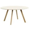 HAY Table Ronde CPH25, 140 cm, Chêne Laqué - linoléum Blanc Cassé