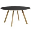 HAY Table Ronde CPH25, 140 cm, Chêne Laqué - linoléum Noir