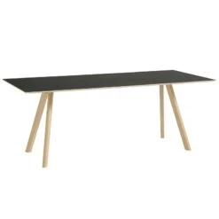 HAY Table CPH30, 200 X 90 cm, Chêne Laqué - Linoléum Noir