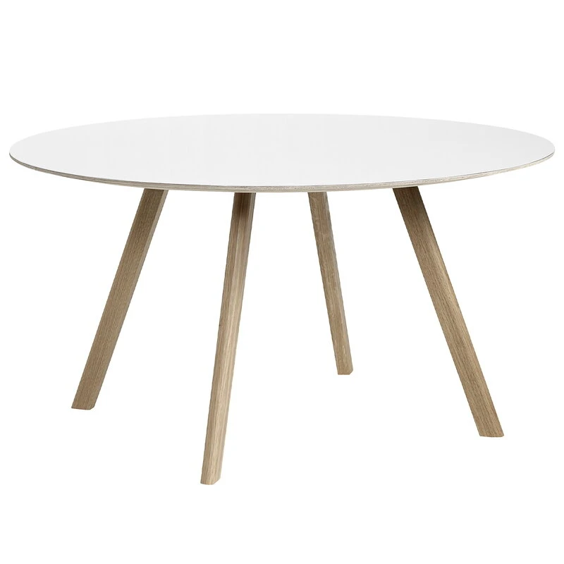 HAY Table Ronde CPH25, 140 cm, Chêne Savonné - stratifié Blanc 1 HAY Table Ronde CPH25, 140 cm, Chêne Savonné - stratifié Blanc