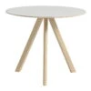 HAY Table Ronde CPH20, 90 cm, Chêne Laqué - Linoléum Blanc Cassé