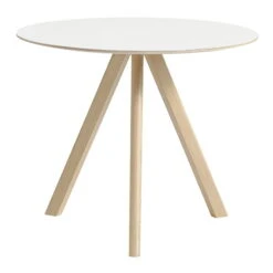 HAY Table Ronde CPH 20 90 cm, Chêne Laqué - Stratifié Blanc