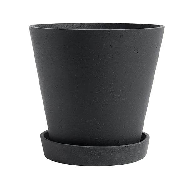 HAY Pot De Fleurs Et Soucoupe, XL, Noir 1 HAY Pot De Fleurs Et Soucoupe, XL, Noir