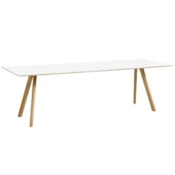 HAY Table CPH30, 250 X 90 cm, Chêne Laqué - Stratifié Blanc