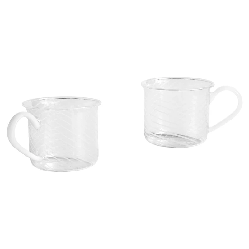 HAY Tasse En Verre, 2 Pièces, White Swirl 1 HAY Tasse En Verre, 2 Pièces, White Swirl