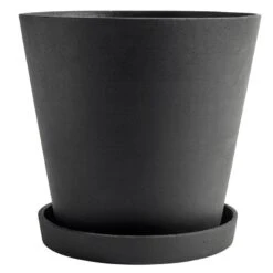 HAY Pot De Fleurs Et Soucoupe, XXXL, Noir