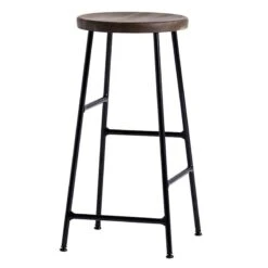 HAY Tabouret De Bar Cornet, Modèle Bas, Noir/chêne Fumé