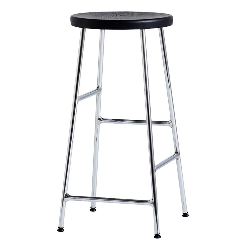 HAY Tabouret De Bar Cornet, Bas, Chrome - Noir 1 HAY Tabouret De Bar Cornet, Bas, Chrome - Noir