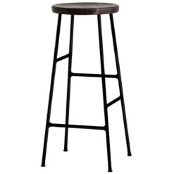 HAY Tabouret De Bar Cornet, Modèle Haut, Noir/chêne Fumé