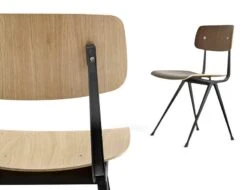 HAY Chaise Result, Noir - chêne Laqué 8 HAY Chaise Result, Noir - chêne Laqué -Hay 257343 Result Chair Frame black wb lacquer oak seat and base Detail