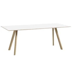 HAY Table CPH30, 200 X 90 cm, Chêne Savonné - Stratifié Blanc