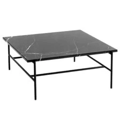 HAY Table Basse Rebar, 80 x 83 cm, Noir - Marbre Noir