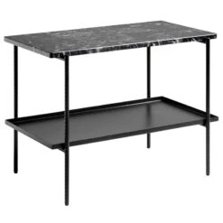 HAY Table D’appoint Rebar, 75 x 44 cm, Noir - Marbre Noir