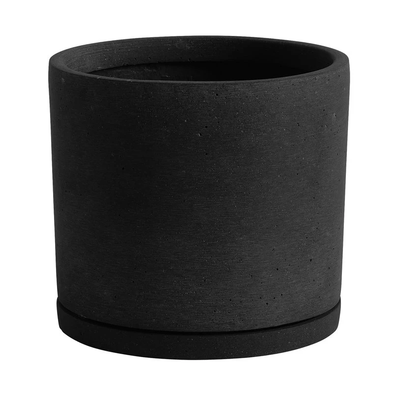 HAY Plant Pot Avec Soucoupe, Modèle XXL, Noir 1 HAY Plant Pot Avec Soucoupe, Modèle XXL, Noir