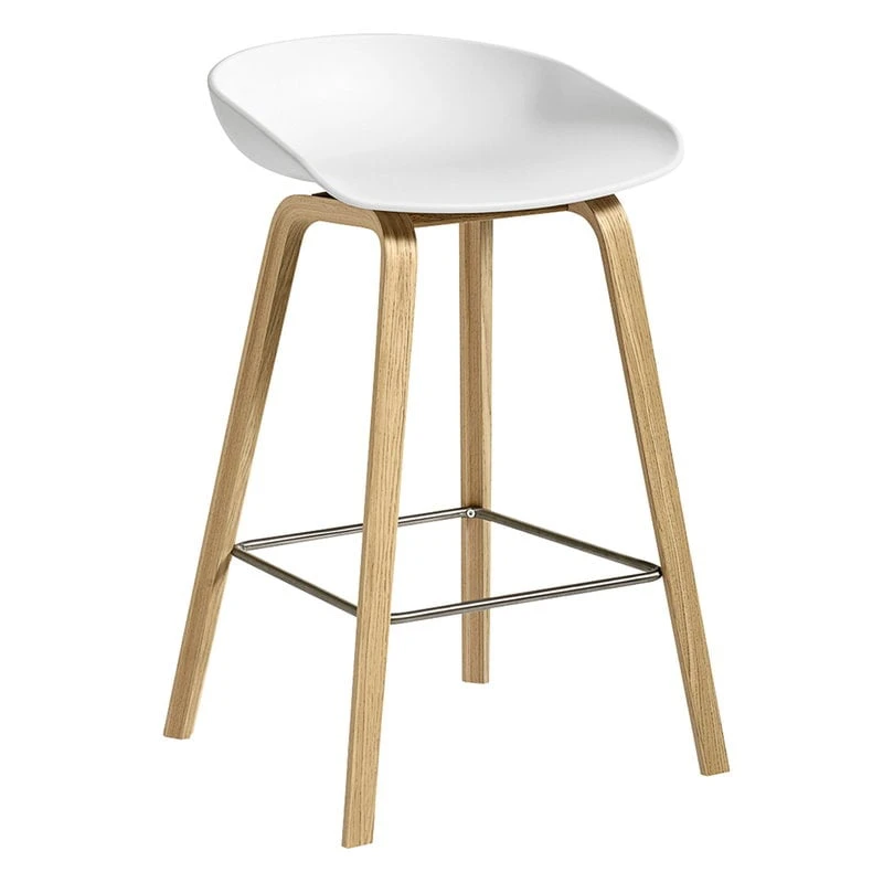 HAY Tabouret About A Stool AAS32, 64 cm, Chêne Laqué - Blanc 1 HAY Tabouret About A Stool AAS32, 64 cm, Chêne Laqué - Blanc