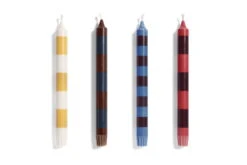 HAY Bougie Stripe, Rouge - Bordeaux 6 HAY Bougie Stripe, Rouge - Bordeaux -Hay 541150 Stripe Candle Set of 4 bright