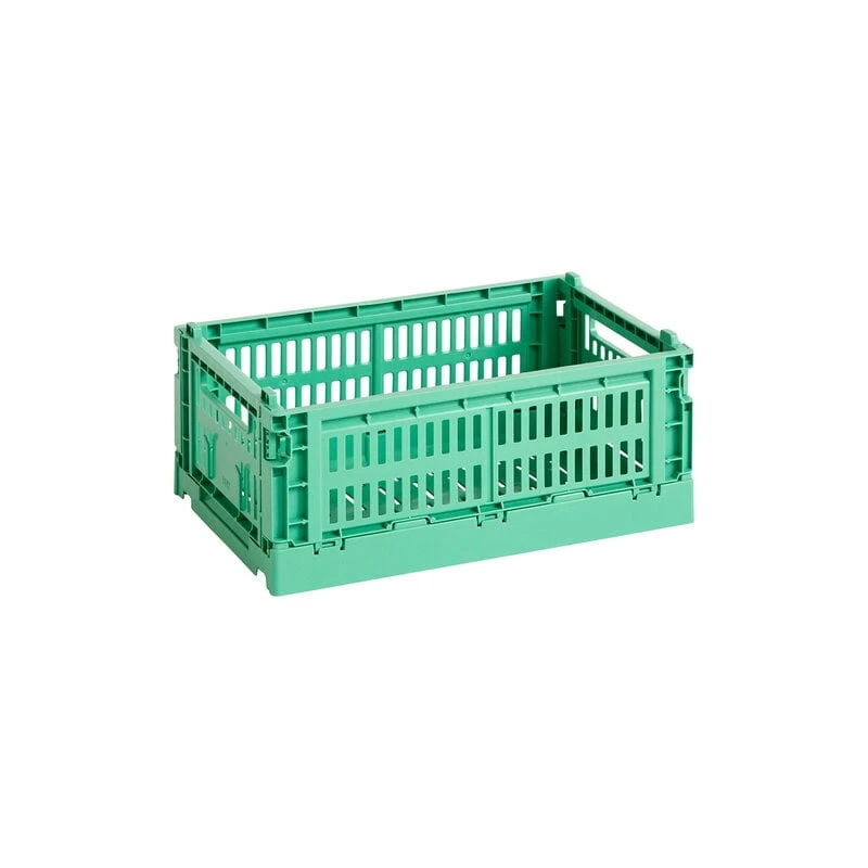 HAY Colour Crate, S, Plastique Recyclé, Menthe Foncé 1 HAY Colour Crate, S, Plastique Recyclé, Menthe Foncé