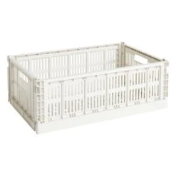 HAY Colour Crate, L, Plastique Recyclé, Blanc Cassé