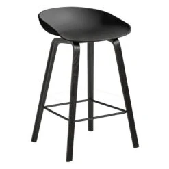 HAY Tabouret About A Stool AAS32, 64 cm, Chêne Noir - Noir