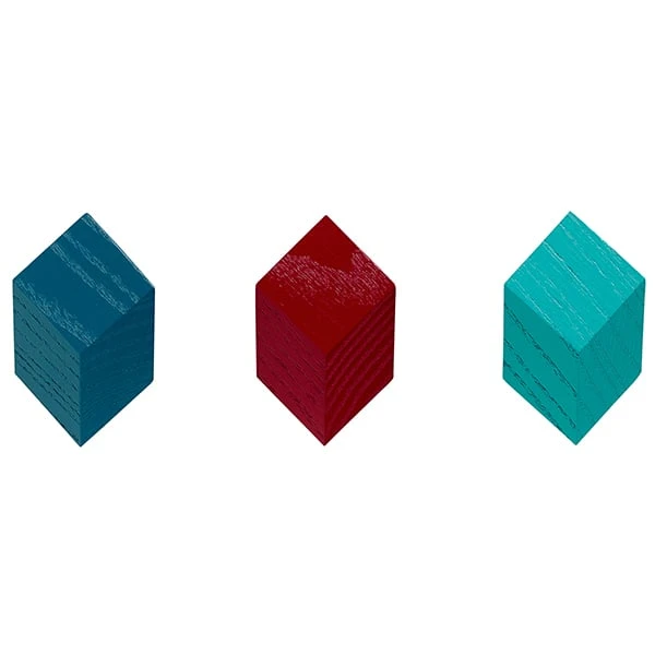 HAY Patère Iso, Rouge Cerise, 3 pièces 1 HAY Patère Iso, Rouge Cerise, 3 pièces