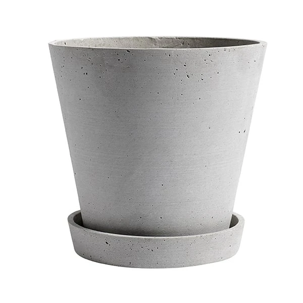 HAY Pot De Fleurs Et Soucoupe, XL, Gris 1 HAY Pot De Fleurs Et Soucoupe, XL, Gris