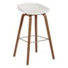 HAY Tabouret About A Stool AAS32 Eco, 75 cm, Noyer Laqué - blanc