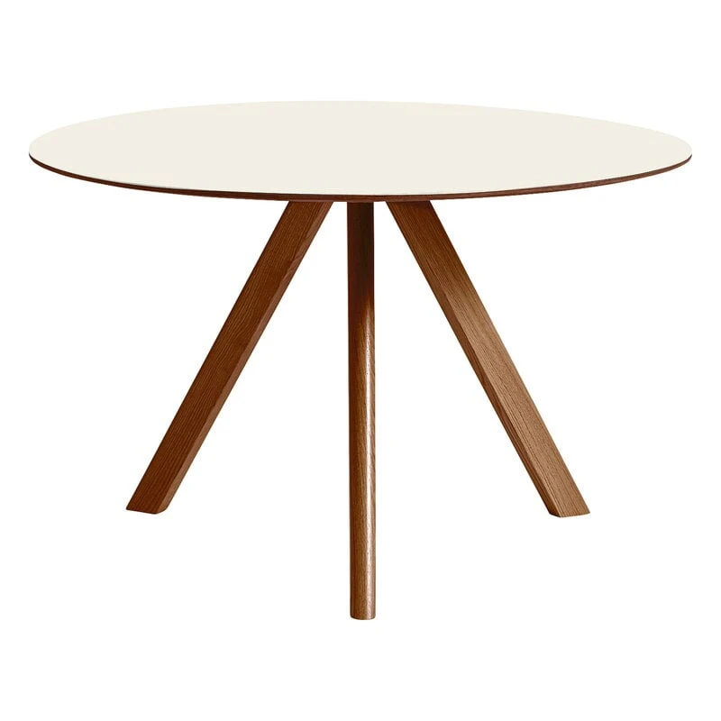HAY Table Ronde CPH20, 120 cm, Noyer Laqué - Linoléum Blanc Cassé 1 HAY Table Ronde CPH20, 120 cm, Noyer Laqué - Linoléum Blanc Cassé