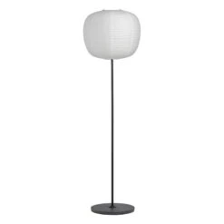 HAY Pied Pour Lampadaire Common, Soft Black - Black Terrazzo -Hay 9452152009000 Common Floor Lamp base soft black steel stem and black terrazzo base Peach shade