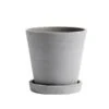 HAY Pot De Fleurs Et Soucoupe, M, Gris