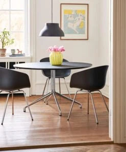 HAY Vase Juice, Modèle Large, Jaune -Hay AAT20 alu frame black linoleum PC Pendant Lamp black Juice Vase yellow AAC26 soft black shell chrome base