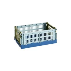 HAY Colour Crate Mix, S, Plastique Recyclé, Dusty Blue