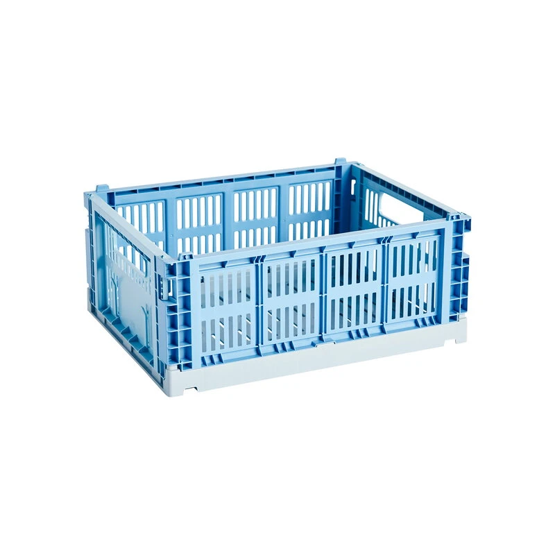 HAY Colour Crate Mix, M, Plastique Recyclé, Bleu Ciel 1 HAY Colour Crate Mix, M, Plastique Recyclé, Bleu Ciel