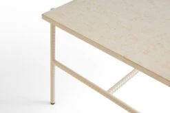 HAY Table Basse Rebar, 80 x 49 cm, Albâtre - marbre Beige -Hay AD134 A392 AK86 Rebar Coffee Table L80xW49xH405 beige marble tabletop alabaster powder coated steel frame detail 04role