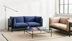 HAY Canapé Arbour 2 Places, Quadrillage Linen Beige Foncé - Chêne -Hay Arbour 2 Seater Steelcut Trio 796 black wb lacquer beech Arbour 2 Seater Linen Grid dark beige bottle green wb lacquer beech Tapis black and green