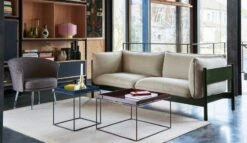 HAY Table Carrée Moyenne Tray, Bleu Foncé -Hay Arbour 3 Seater Hallingdal 220 bottle green water based lacquer beech base Tray Table deep blue high gloss chocolate high gloss 1