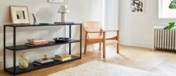 HAY Fauteuil Lounge Bernard, Chêne - Cuir Naturel -Hay Bernard nature leather cover wb lacquer oak base New Order Shelving System charcoal
