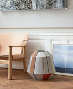 HAY Fauteuil Lounge Bernard, Chêne - Cuir Naturel -Hay Bonbon Shade 500 earth tones Bernard wb lacquer oak base nature leather cover 01