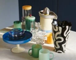 HAY Cafetière à Piston, Aqua -Hay Borosilicate Mug Sowden Juicer Tavern Glass Borosilicate Jar Display Food Stand 2 in 1 Serving Set Jessica Hans Shadow Vase 2