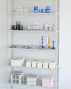 HAY Tasse En Verre, 2 Pièces, Rose Avec Anse Grise -Hay Borosilicate family Flare family Glass Spoons family