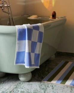 HAY Serviette De Bain Trio, Bleu Ciel -Hay Check Bath Mat sky blue Trio Bath Mat sky blue