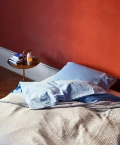 HAY Table DLM, Caramel -Hay Duo Bed Linen Pillow Case sky blue Duo Bed Linen Duvet Cover sky blue DLM toffee