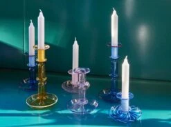 HAY Bougeoir Flare Stripe, Rose - Blanc -Hay Flare family 05