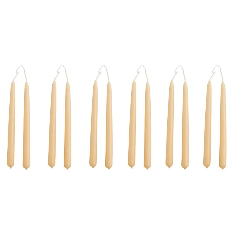 HAY Bougies Mini Conical, Lot De 12, Beige 1 HAY Bougies Mini Conical, Lot De 12, Beige