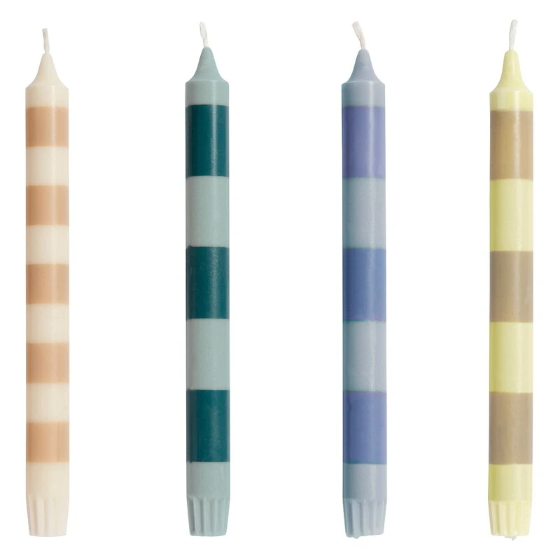 HAY Bougie Stripe, Lot De 4, Douce 1 HAY Bougie Stripe, Lot De 4, Douce