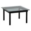 HAY Table Kofi 60 X 60 Cm, Chêne Laqué Noir - Verre Gris