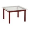 HAY Table Kofi 60 x 60 cm, Chêne Laqué Barn Red - verre Strié