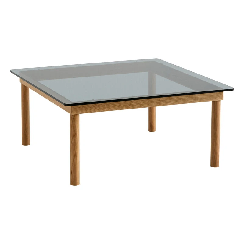 HAY Table Kofi 80 X 80 cm, Chêne Laqué - Verre Gris 1 HAY Table Kofi 80 X 80 cm, Chêne Laqué - Verre Gris