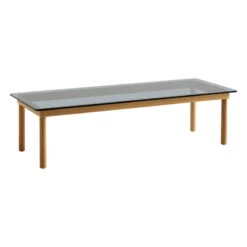 HAY Table Kofi 140 X 50 cm, Chêne Laqué - Verre Gris